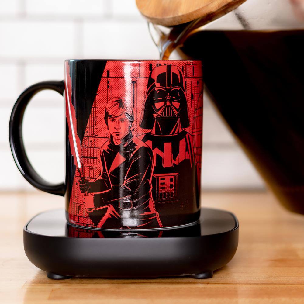 Uncanny Brands Star Wars 'Return of The Jedi' 40th Anniversary Black Single-Cup Coffee Mug with Mug Warmer for Your Drip Coffee Maker MW1-SRW-RJ1