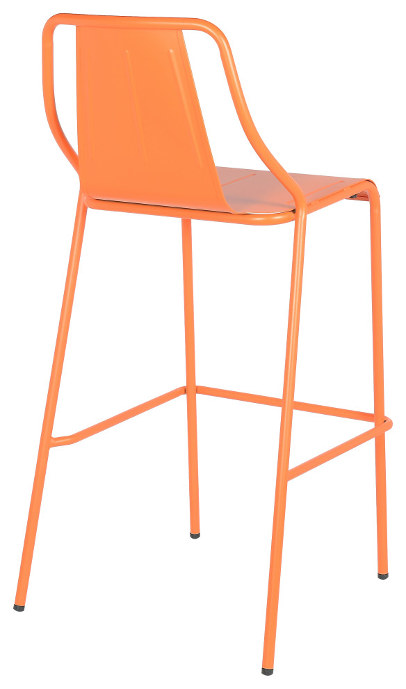 Corrissa Patio Bar Stool in Frosted Orange (Set of 4)   Contemporary   Outdoor Bar Stools And Counter Stools   by Taiga Furnishings  Houzz