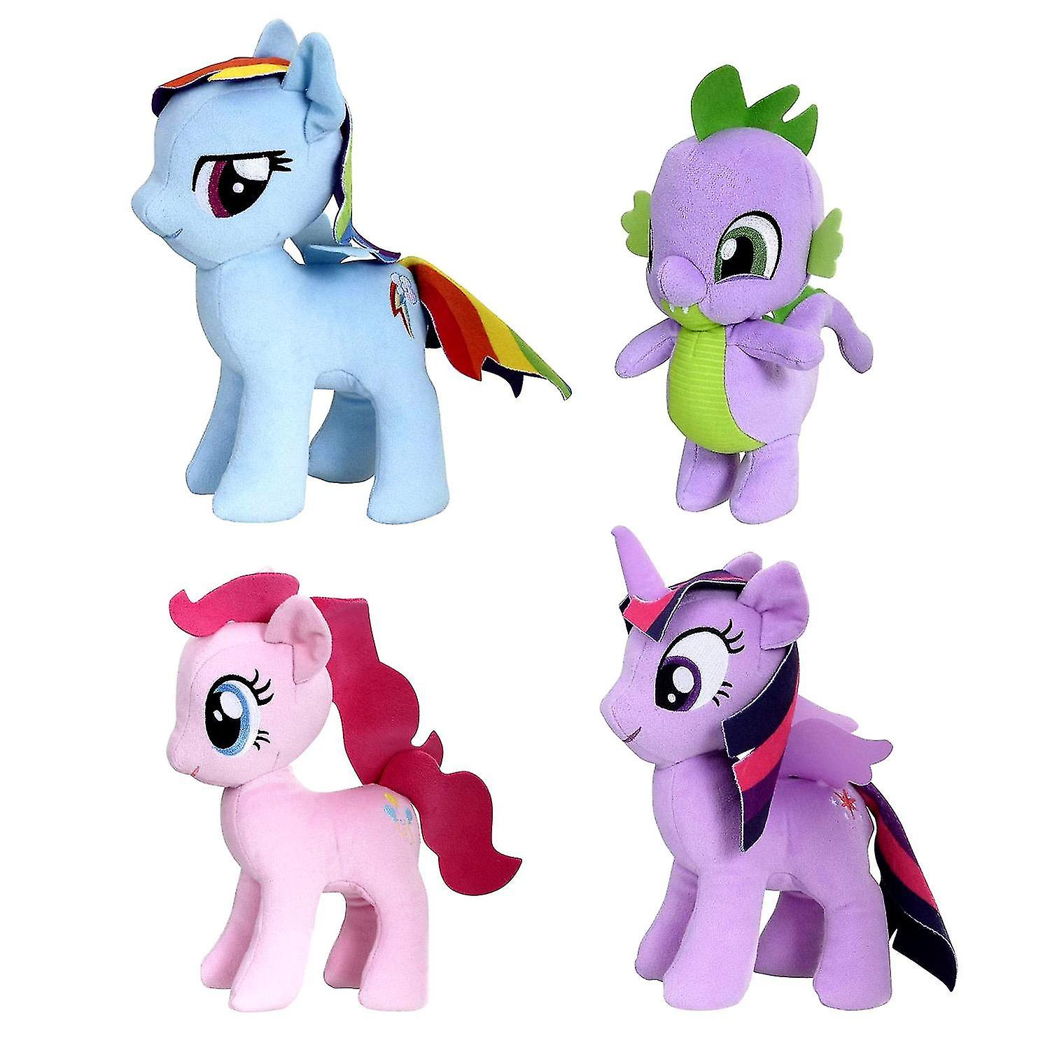 4-Pack My Little Pony Stuffed Animal Rainbow Dash Spike Pinkie Pie Twilight Sparkle