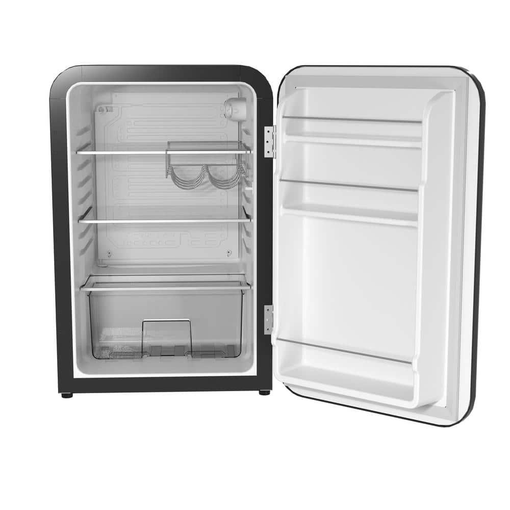 Husky 374 Cu ft 115Can Retro Freestanding Compact UnderCounter Mini Fridge with Reversible Door without Freezer