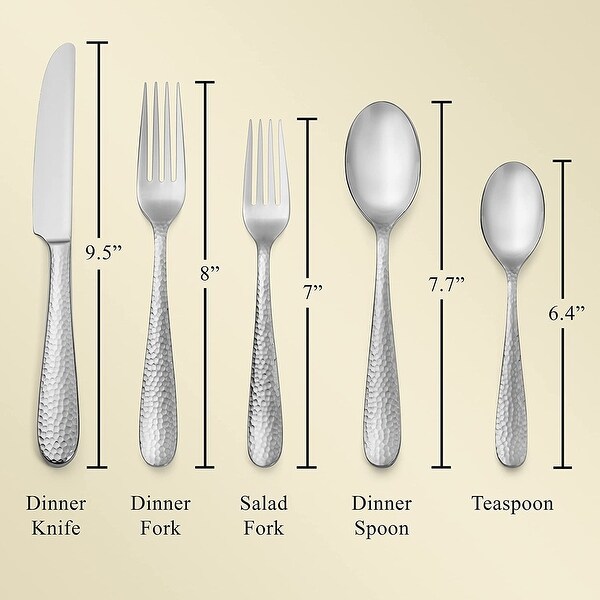 40-Piece 18/10 Mirror Stainless Steel Silverware Cutlery Set， Utensil Flatware Service for 8