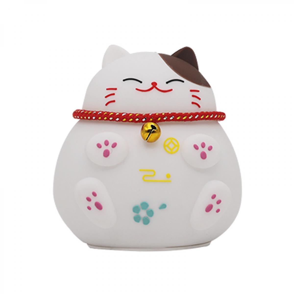 Cute Usb Bedside Lamp For Children Portable Lucky Cat Silicone Bedside Led Baby Night Light Rechargeable Breastfeeding Light Pat-control Lights