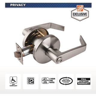 Universal Hardware Universal Hardware Heavy Duty Commercial Cylindrical Privacy (bedbath) Lever ADA UL 3-Hr Fire ANSI Grade 2 Satin Chrome UH40018