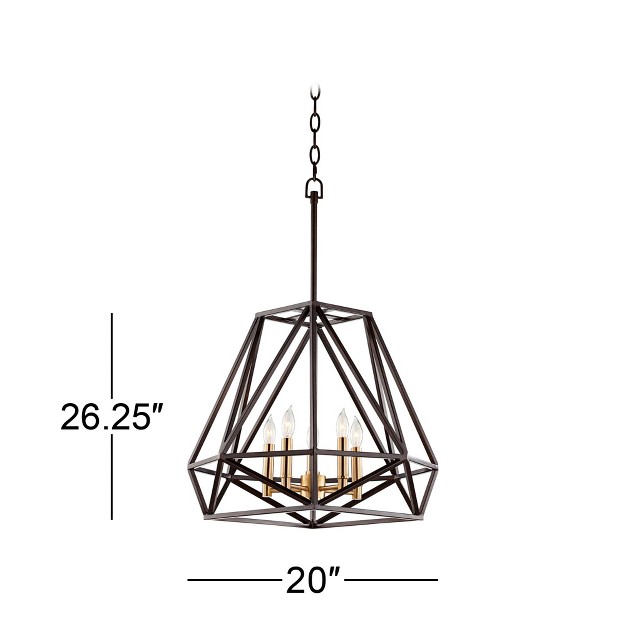 Wide Modern Geometric Cage 5 light Fixture For Dining Room House Kitchen Island Bedroom Home