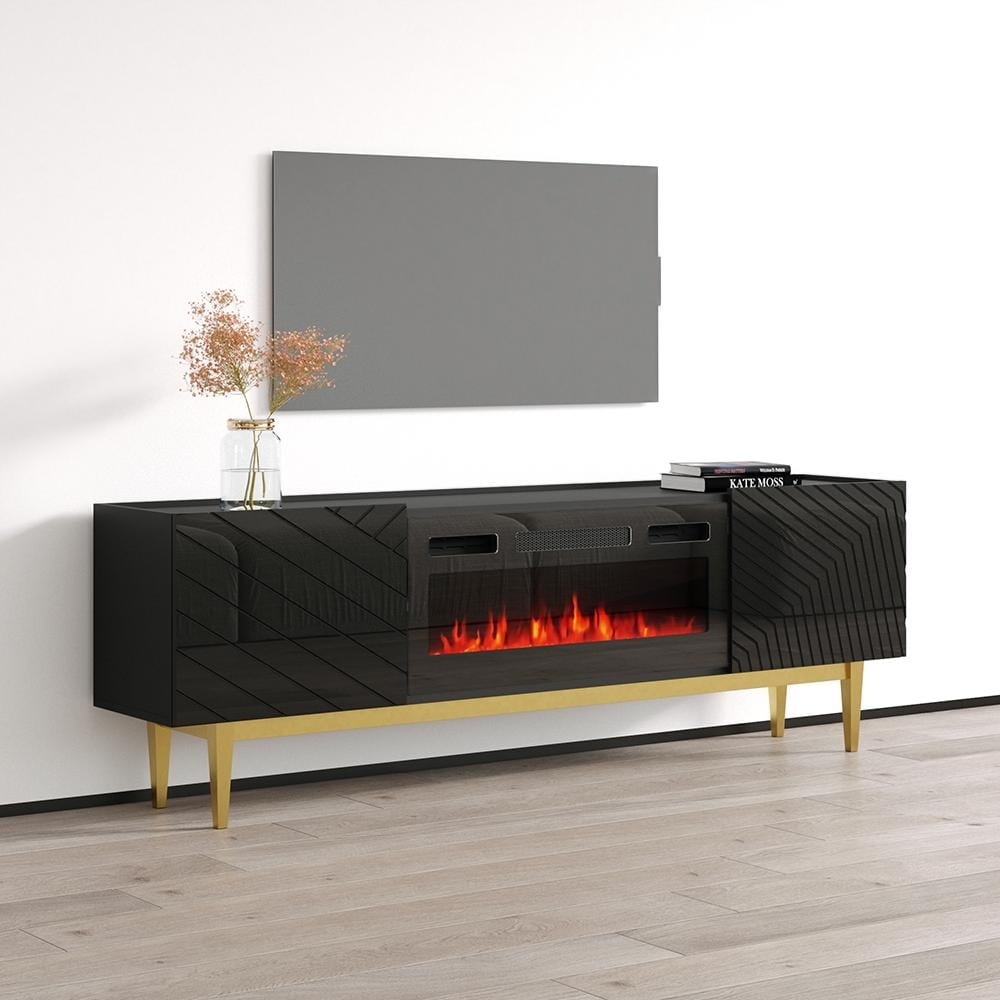 Portillo BL EF Fireplace TV Stand