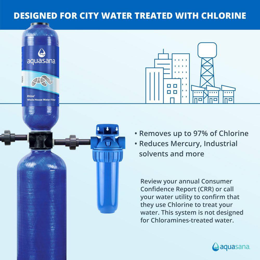 Aquasana Rhino Series 6-Stage 1000000 Gal. Whole House Water Filtration System with Whole House Salt-Free Water Conditioner THD-1000-BUNDLE