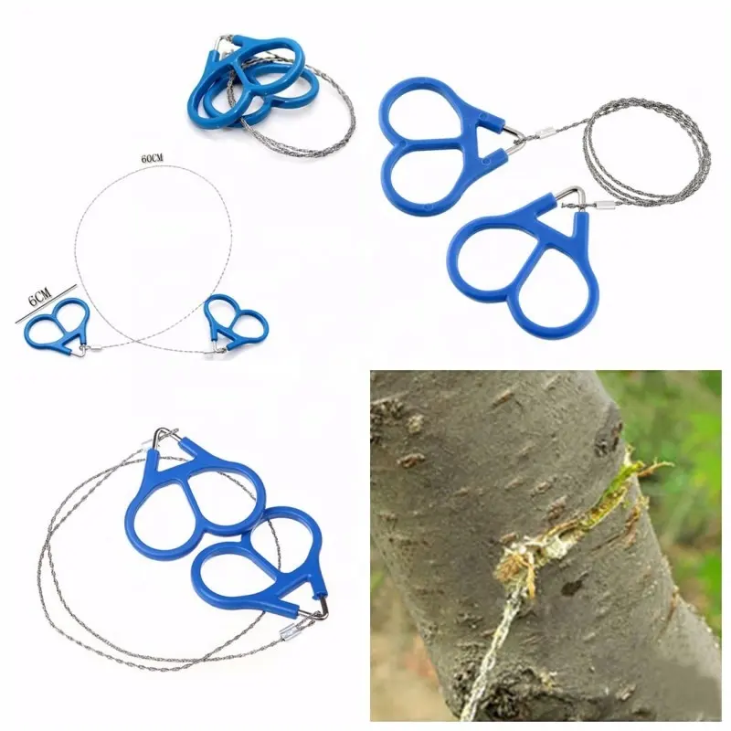 Outdoor survival tool Camping Hiking Pocket Saw Wire stainless steel wire rope saw wire saw Travel Emergency Survive Tools