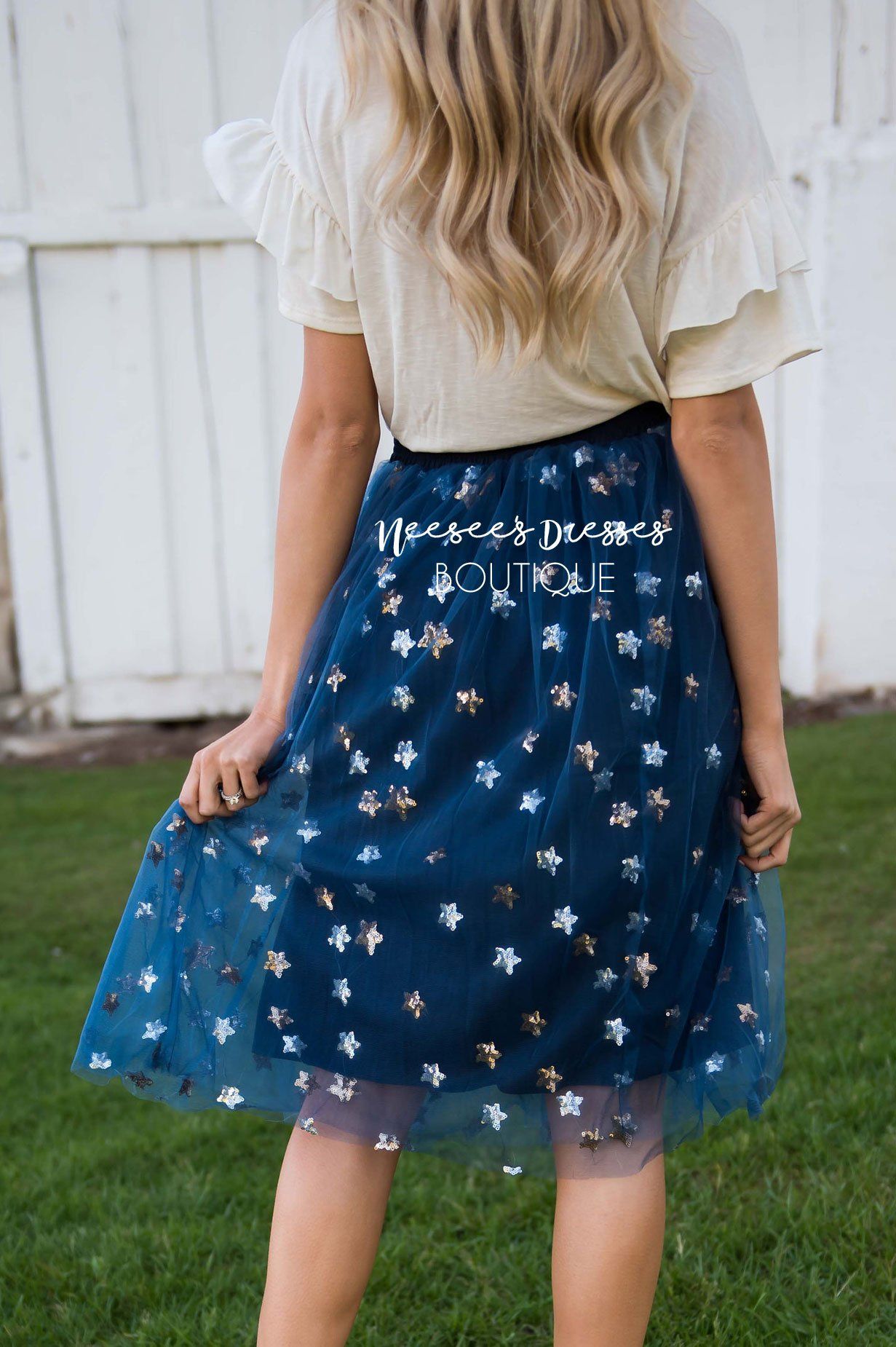 Shine Bright Sequin Star Tulle Skirt