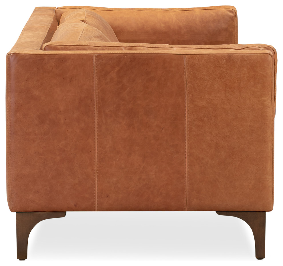 Poly and Bark Argan Sofa  Cognac Tan   Midcentury   Sofas   by Edgemod Furniture  Houzz