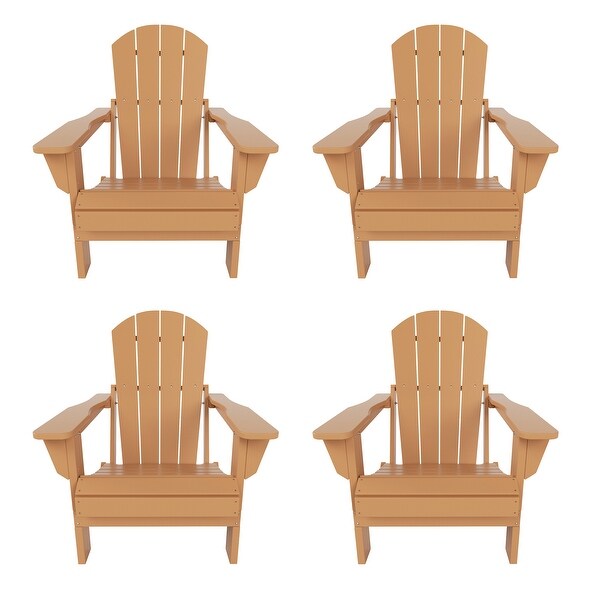 Polytrends Laguna Weather Resistant Outdoor Patio Folding Adirondack Chairs (Set of 4)