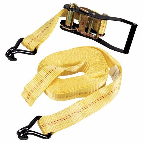 Wideskall 2 Pieces Heavy Duty Ratchet Tie Down Cargo Straps - 27' x 2" 10,000 Lbs Capacity with Double J-Hooks