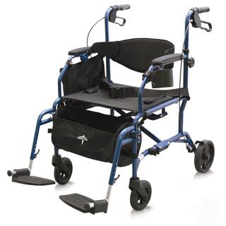 Medline Combination RollatorTransport Wheelchair in Blue MDS808200TR