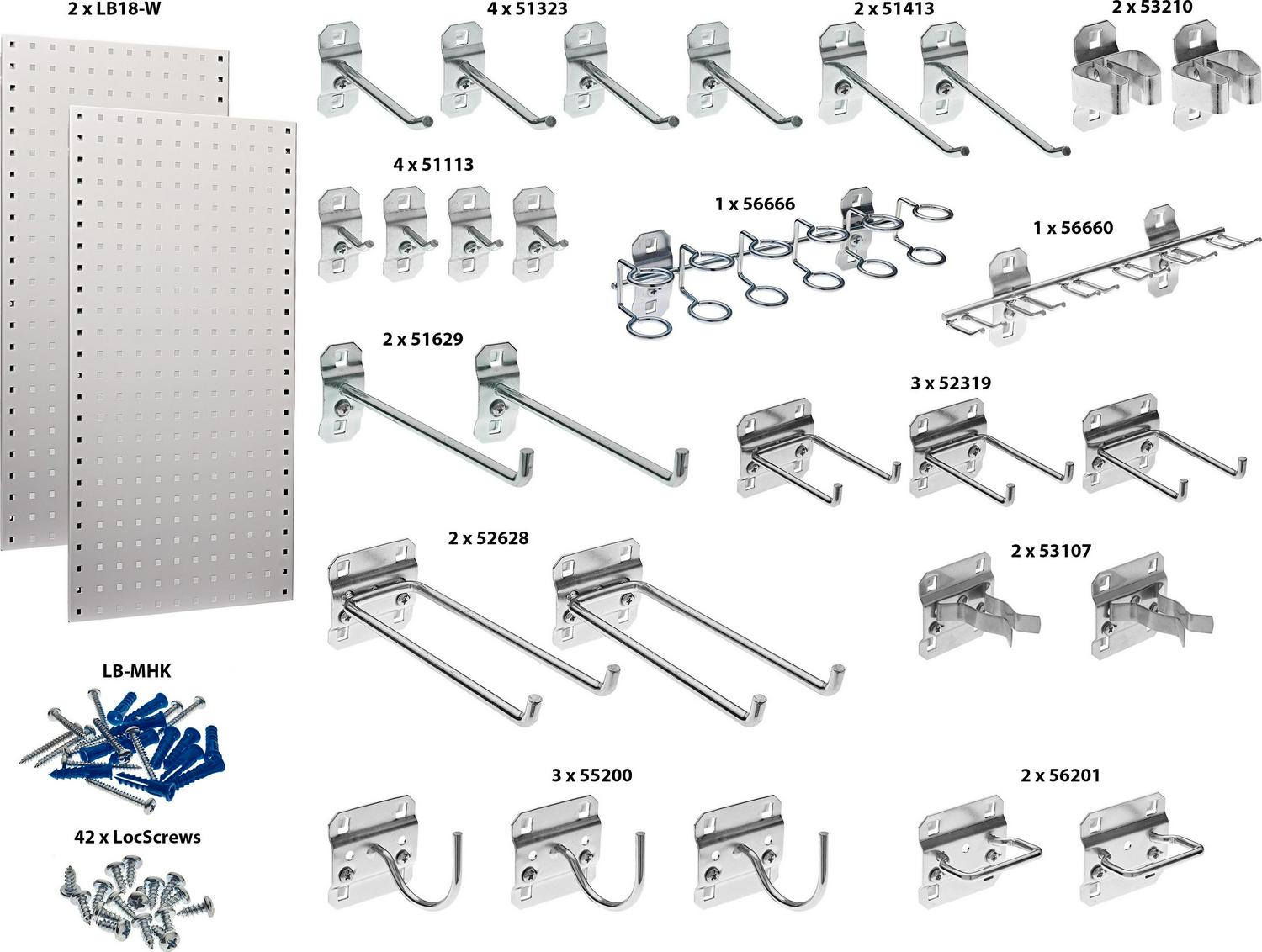 Triton ProductsA LocBoard Wall System Square Hole Pegboard and Locking Hook Organizer