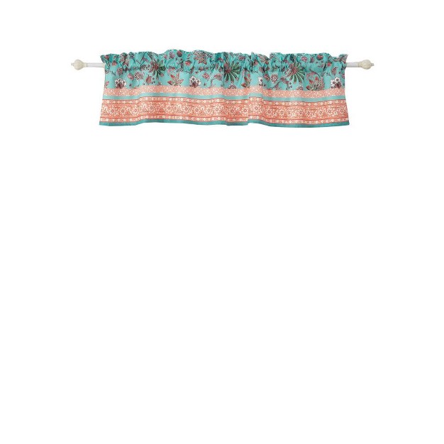 Audrey Window Valance Turquoise 84in X 16in 2in By Barefoot Bungalow