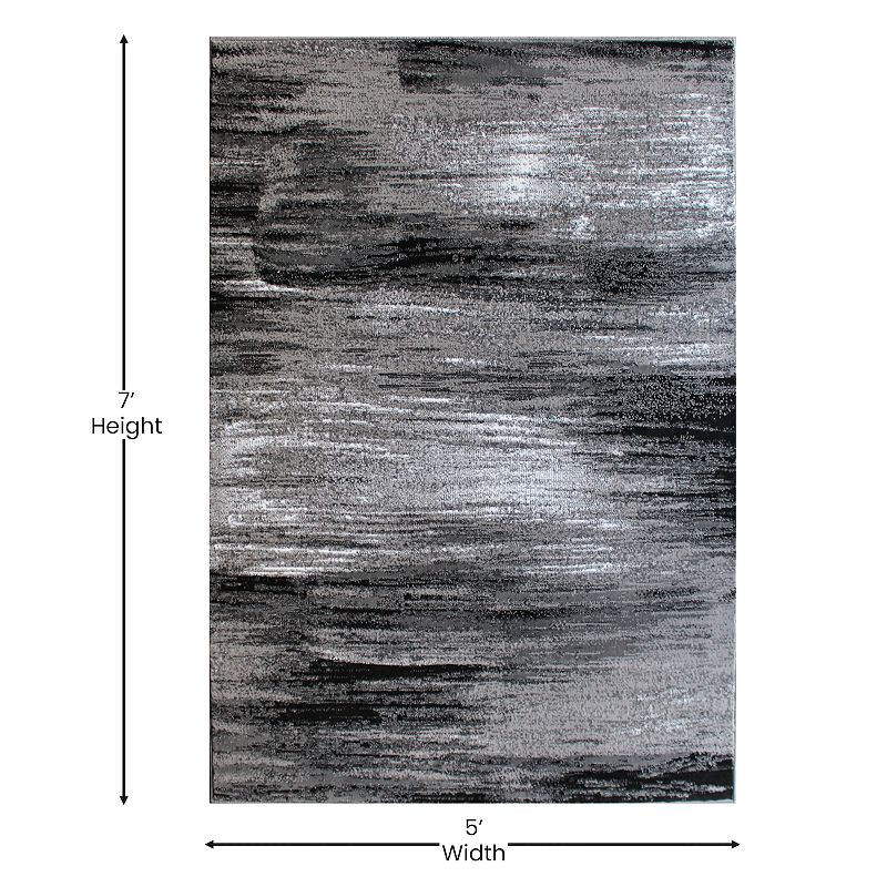 Masada Rugs Masada Rugs Trendz Collection 5'x7' Modern Contemporary Area Rug in Gray， Black and White - Design Trz863