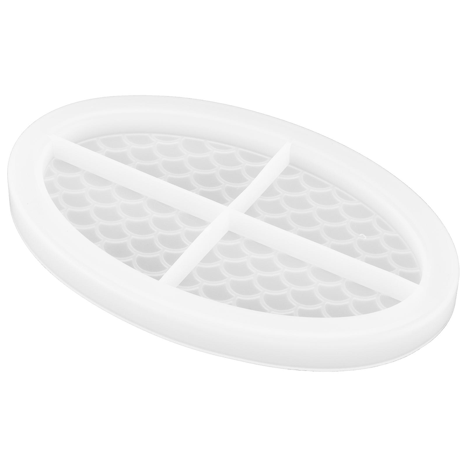 Epoxy Resin Casting Fruit Tray Mold Silicone Decorative Tray Plate Diy Mold Accessoryoval Fish Scale Tray Mould
