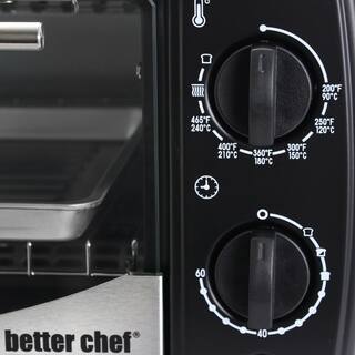 Better Chef Black With Stainless Steel Front 9-Liter Toaster Oven Broiler 98589571M