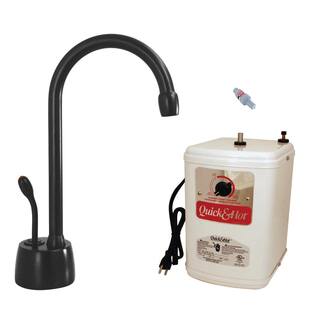 Westbrass 9 in. Velosah 1-Handle Hot Water Dispenser Faucet with Instant Hot Water Tank Matte Black D271H-62