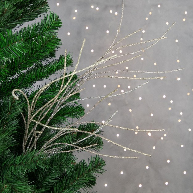 Champagne Gold Glittered Christmas Twig Spray