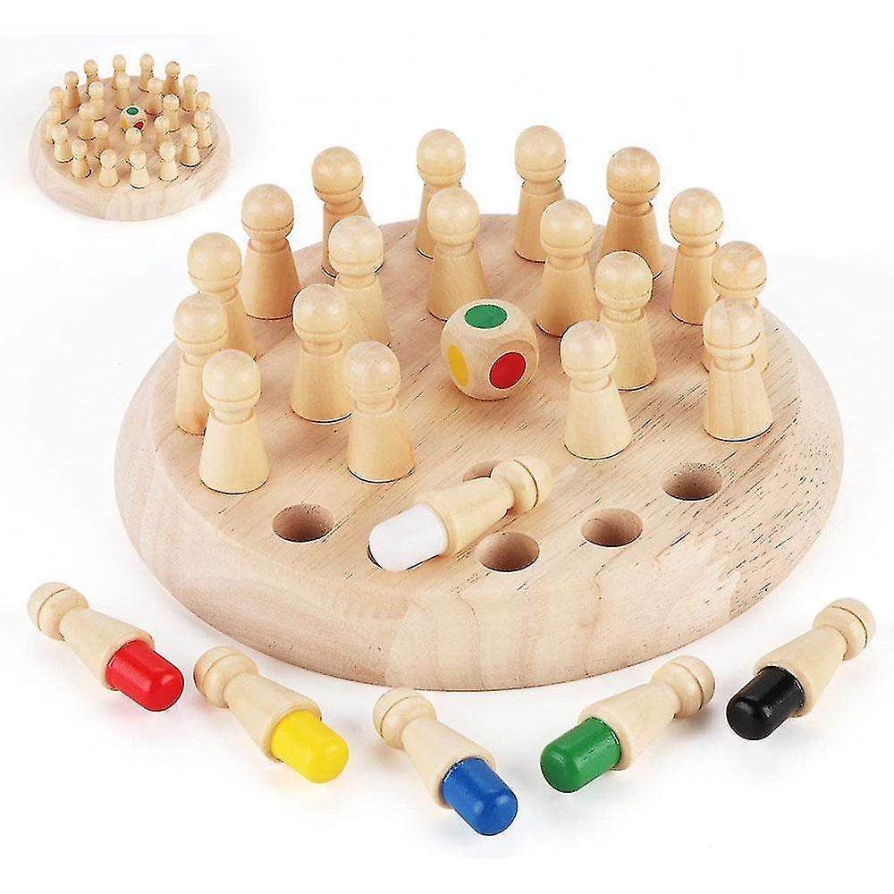 Wooden Memory Match Stick Chess Game Set， Funny Block Board Game Parent-child Interaction Toy For Bo