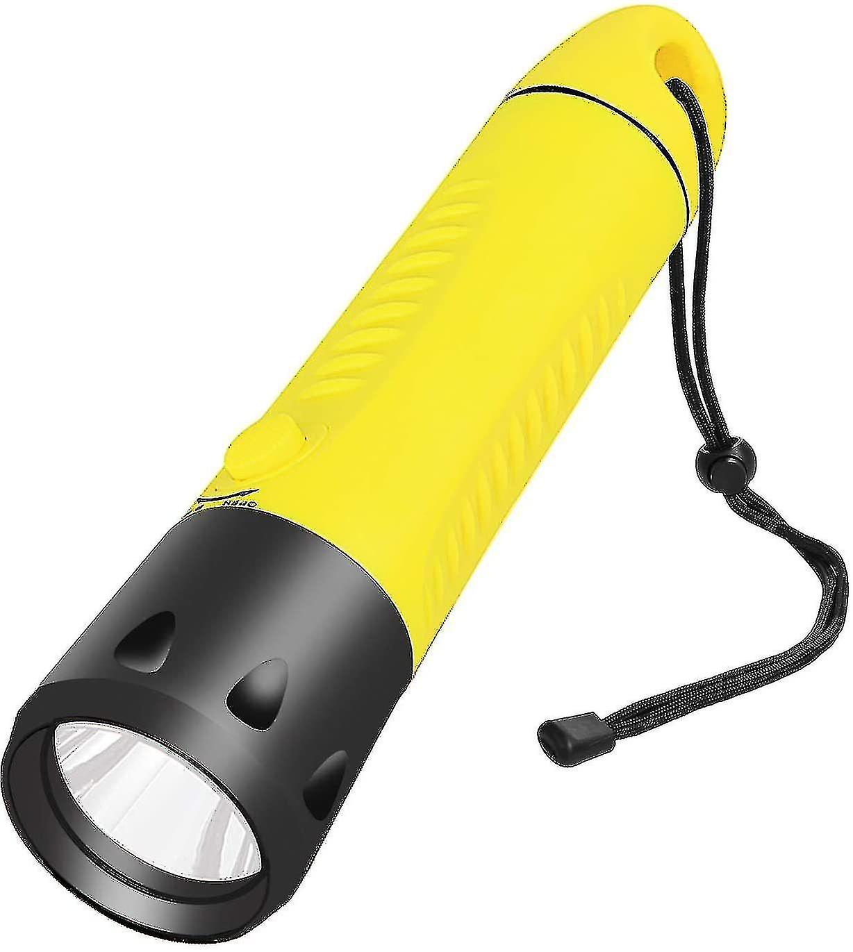 Naiwang Professional Diving Flashlight Waterproof Led Diving Light Torch With Built-in Rechargeable Battery For Scuba Diving， Camping， Hiking，yellow