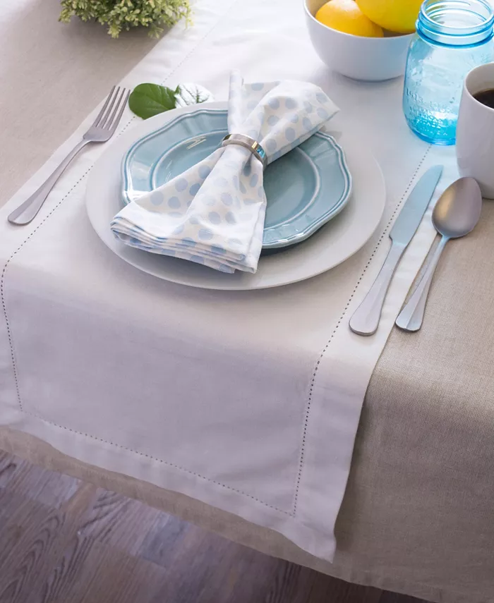 Design Imports Hemstitch Kitchen Table Runner 14 x 72