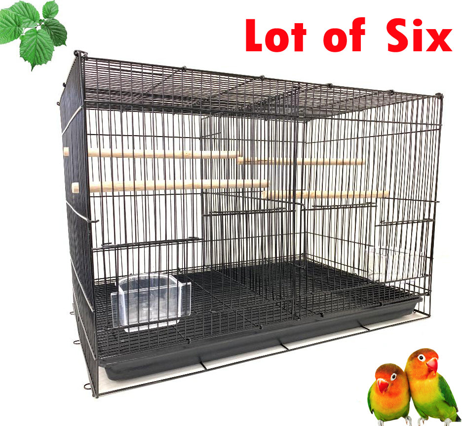 Lot of Six Breeding Breeder Bird Flight Cages With Center Divider For Finches Parakeets Lovebirds Aviaries Canaries Budgies Parakeets