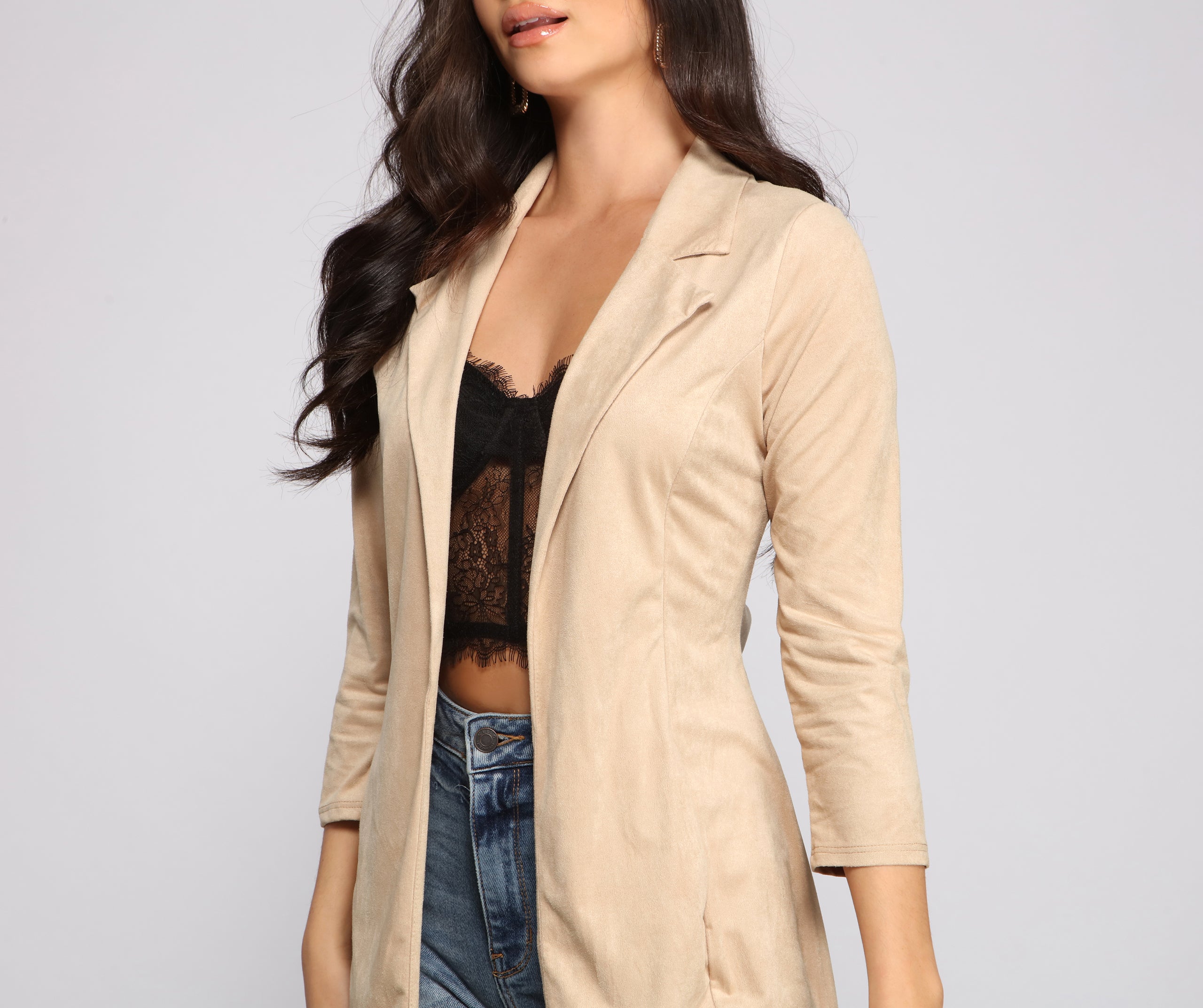 Another Level Faux Suede Blazer