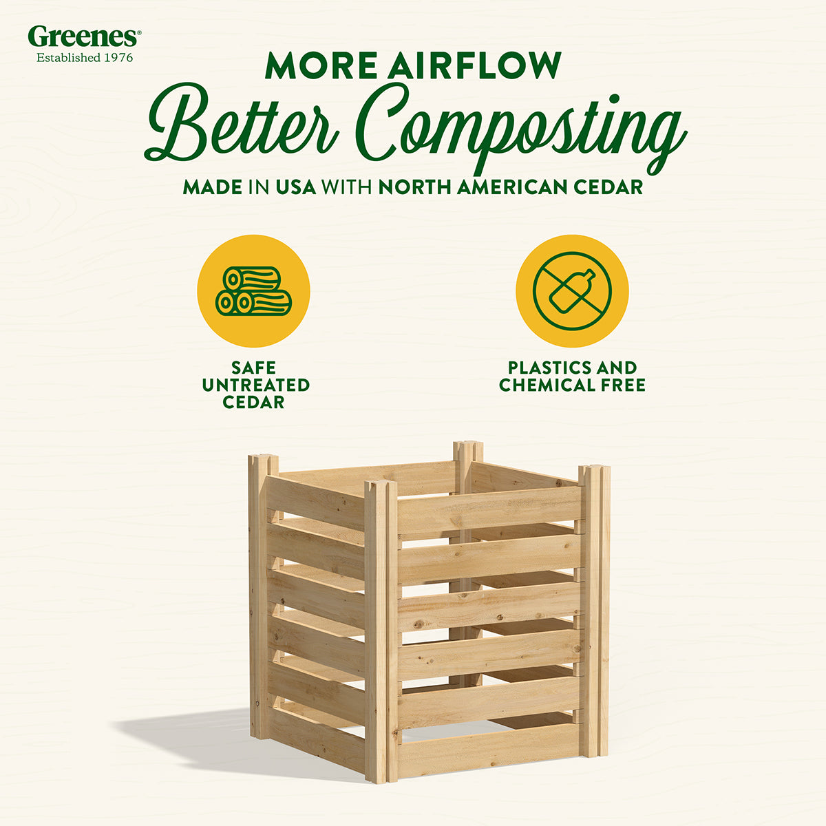 Greenes Fence Cedar Wood Composter 24" x 24" x 31"