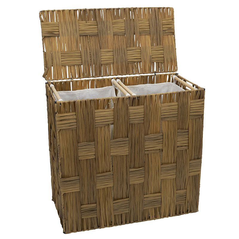 Household Essentials Resin Wicker Double Hamper