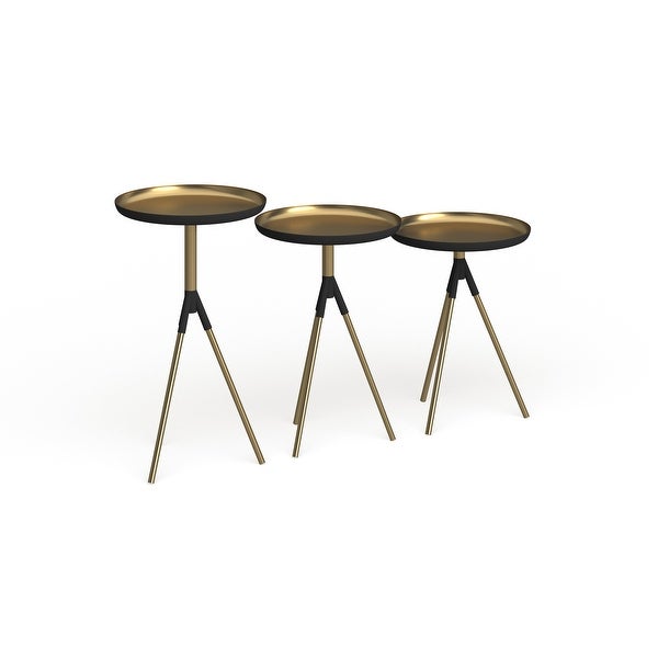 SAFAVIEH Talon Metal Side Table (Set Of 3) - Gold / Black