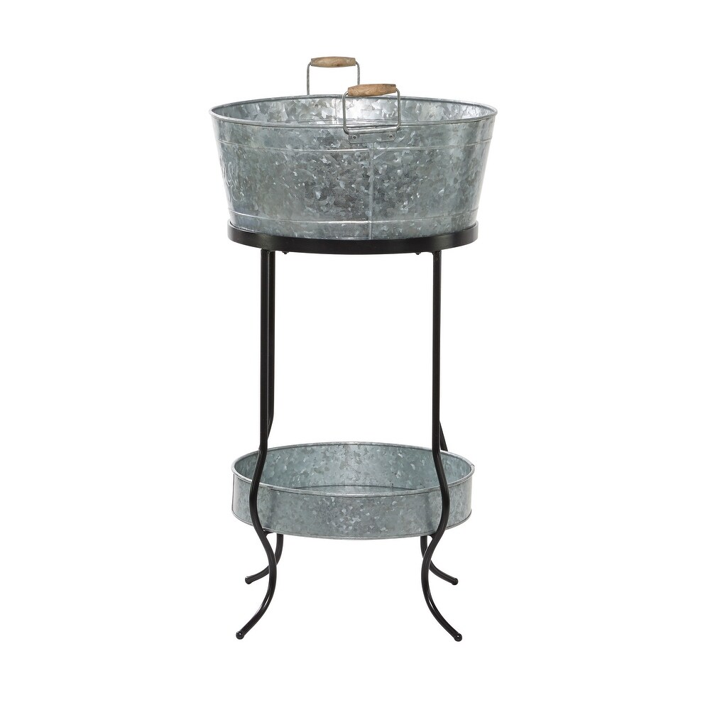 Grey Metal Contemporary Wine Holder 34 x 19 x 19   19 x 19 x 34Round