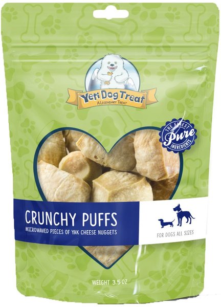 Yeti Dog Chew Crunchy Puffs Natural Himalayan Yak Cheese Dog Treats， 3.5-oz bag