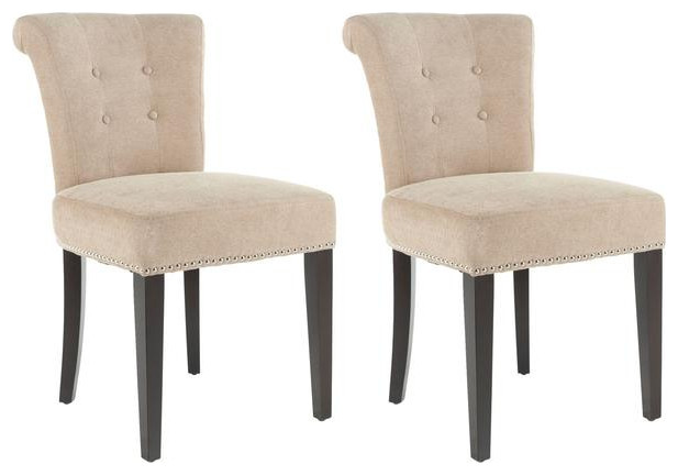 Shavon 21 quotH Ring Chair  Set of 2  Silver Nail Heads Wheat   Transitional   Dining Chairs   by V.S.D Furniture  Houzz