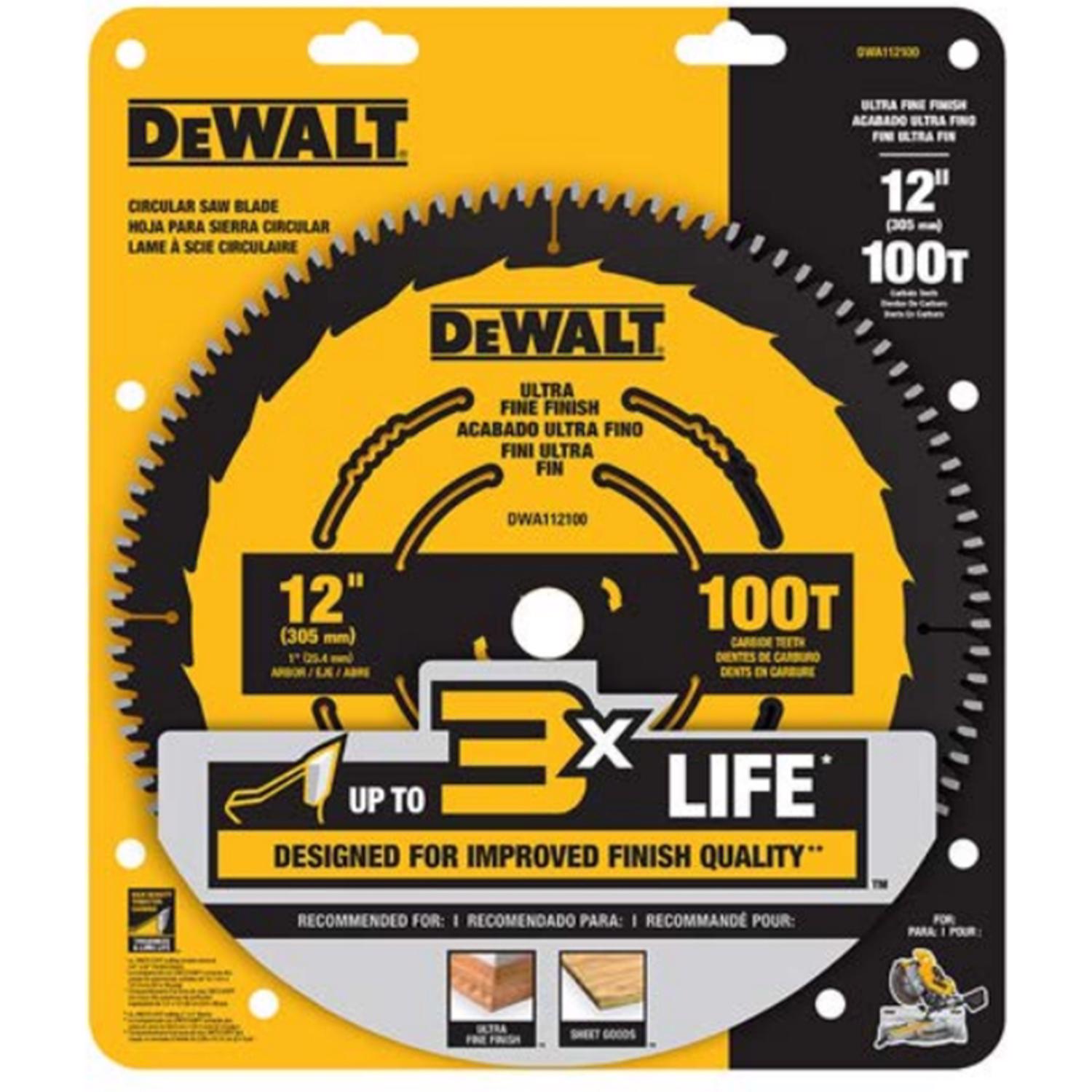 DW 12 in. D X 1 in. Carbide Tipped Circular Saw Blade 100 teeth 1 pc