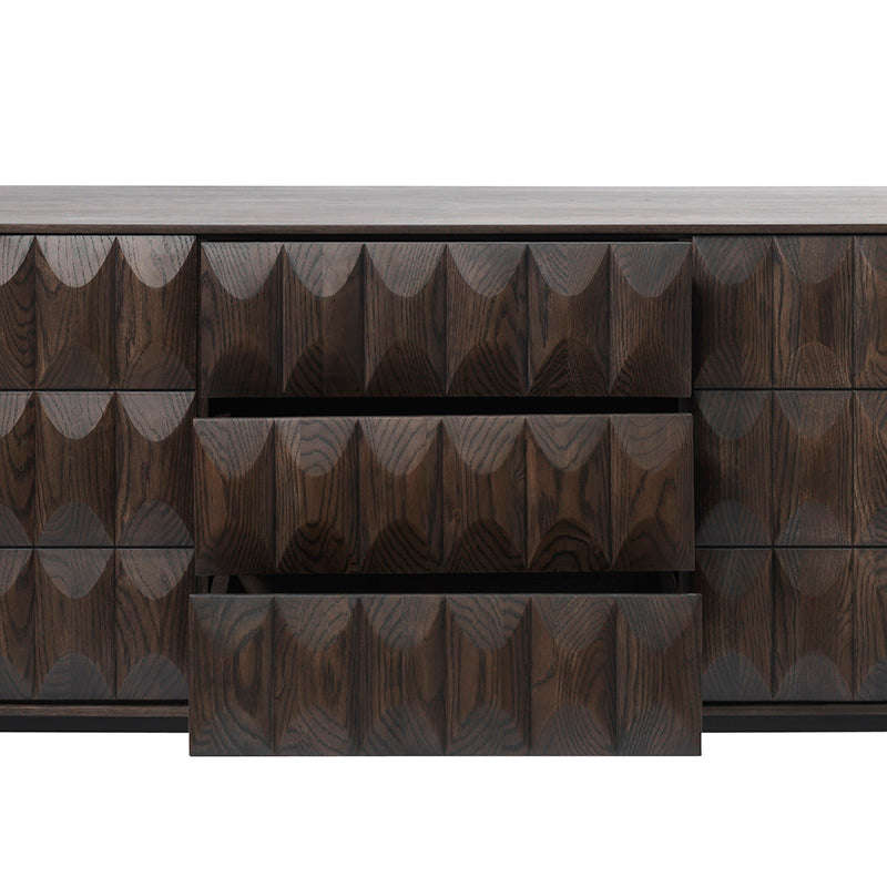 LATINA Sideboard Buffet 1.6M -  Dark Brown & Black