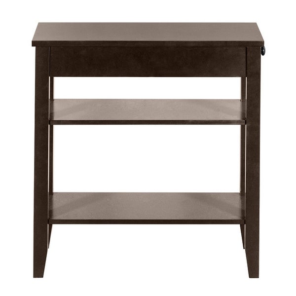 2-Layer Simple Nightstand Bedside Table with Drawers