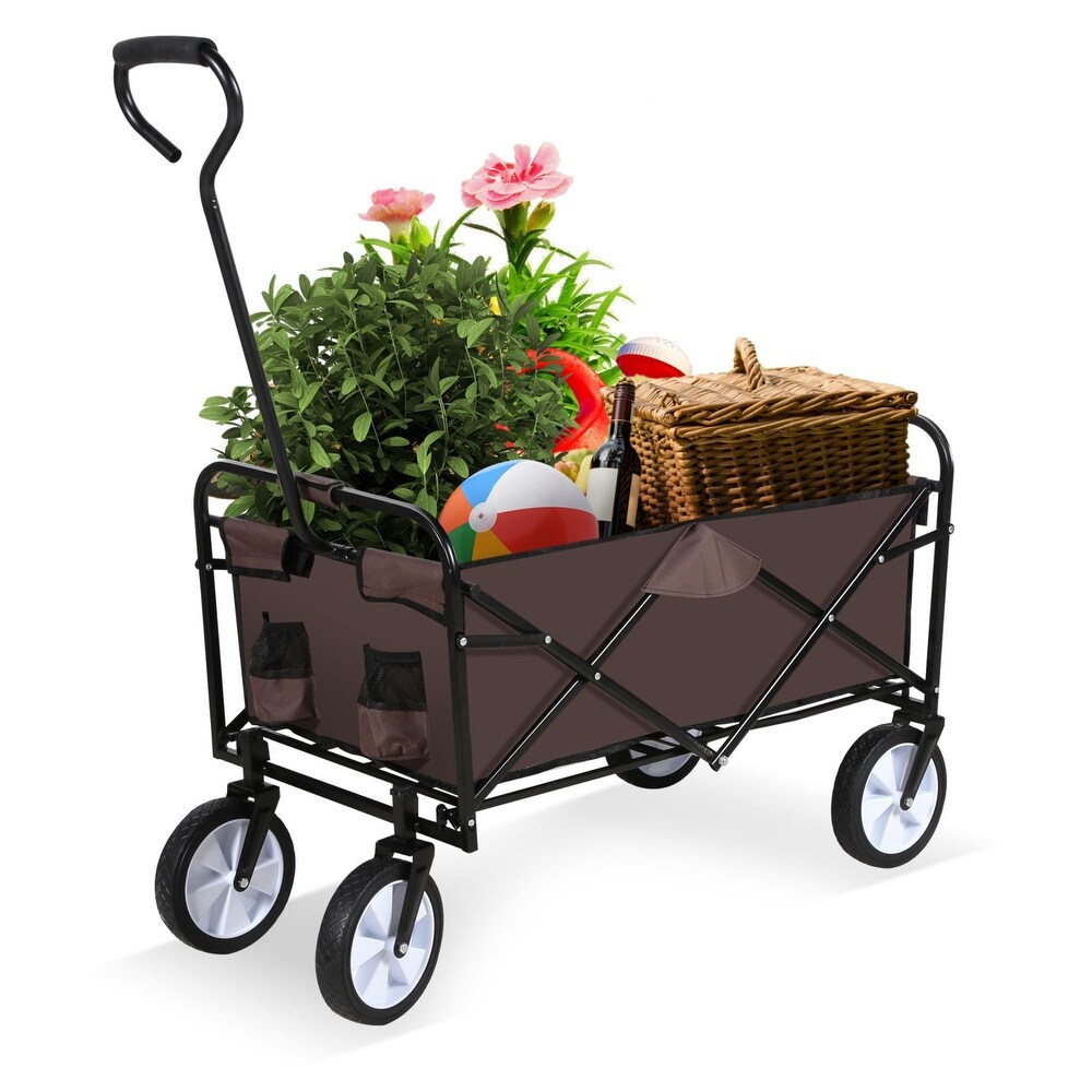 Foldable Utility Wagons Folding Cart 200 lbs Capacity for Outdoor Use