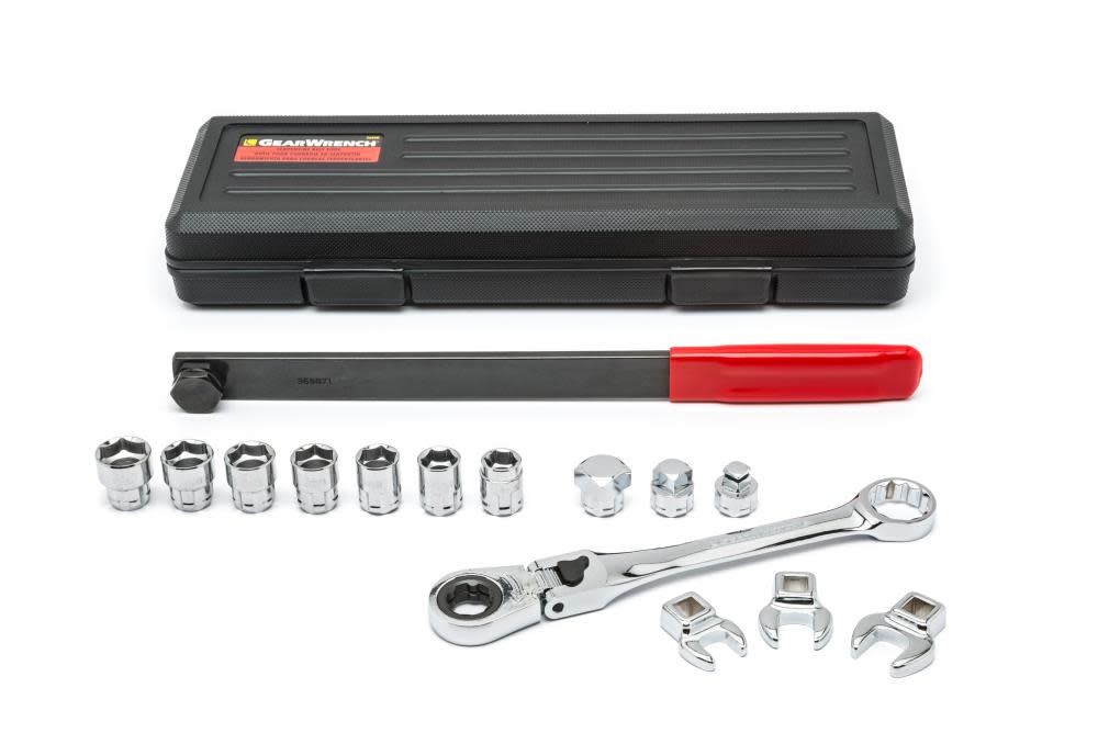 Serpentine Belt Tool Set with Locking Flex Head Ratcheting Wrench