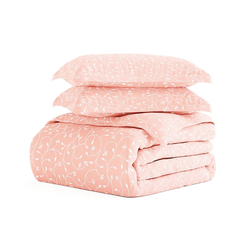 Home Collection Premium Ultra Soft Pink Buds Pattern Duvet Cover Set