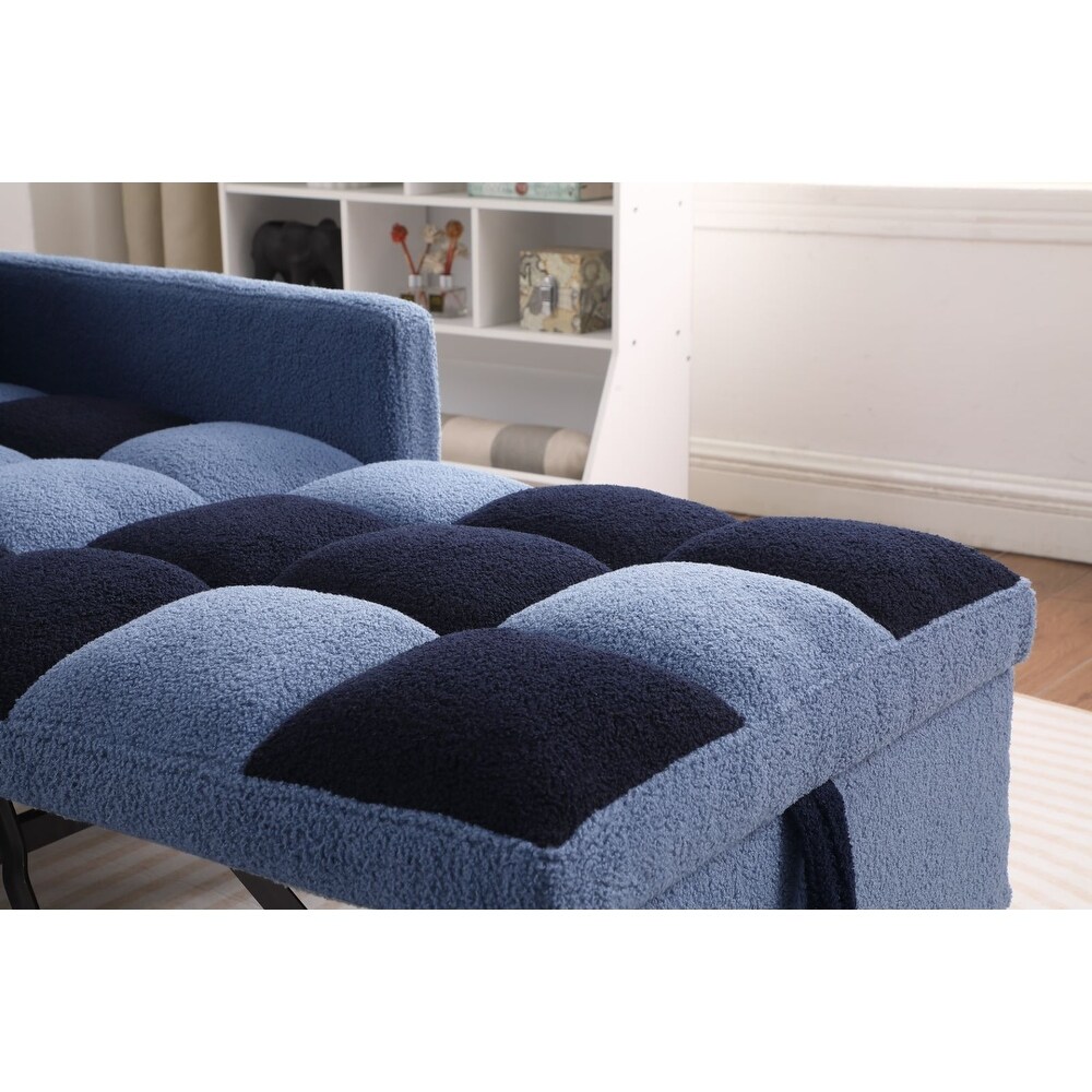 Multi Functional Soft Teddy Fabric Sleeper Chair with Pillow