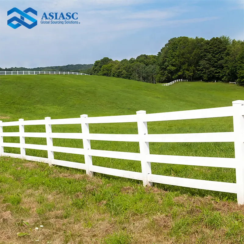 Wholesale Various Sizes Easy To Assemble White Hot Sale Cheap Plastic Ranch Pastoral Farm Pvc Fence Horse 4 Rail Fence