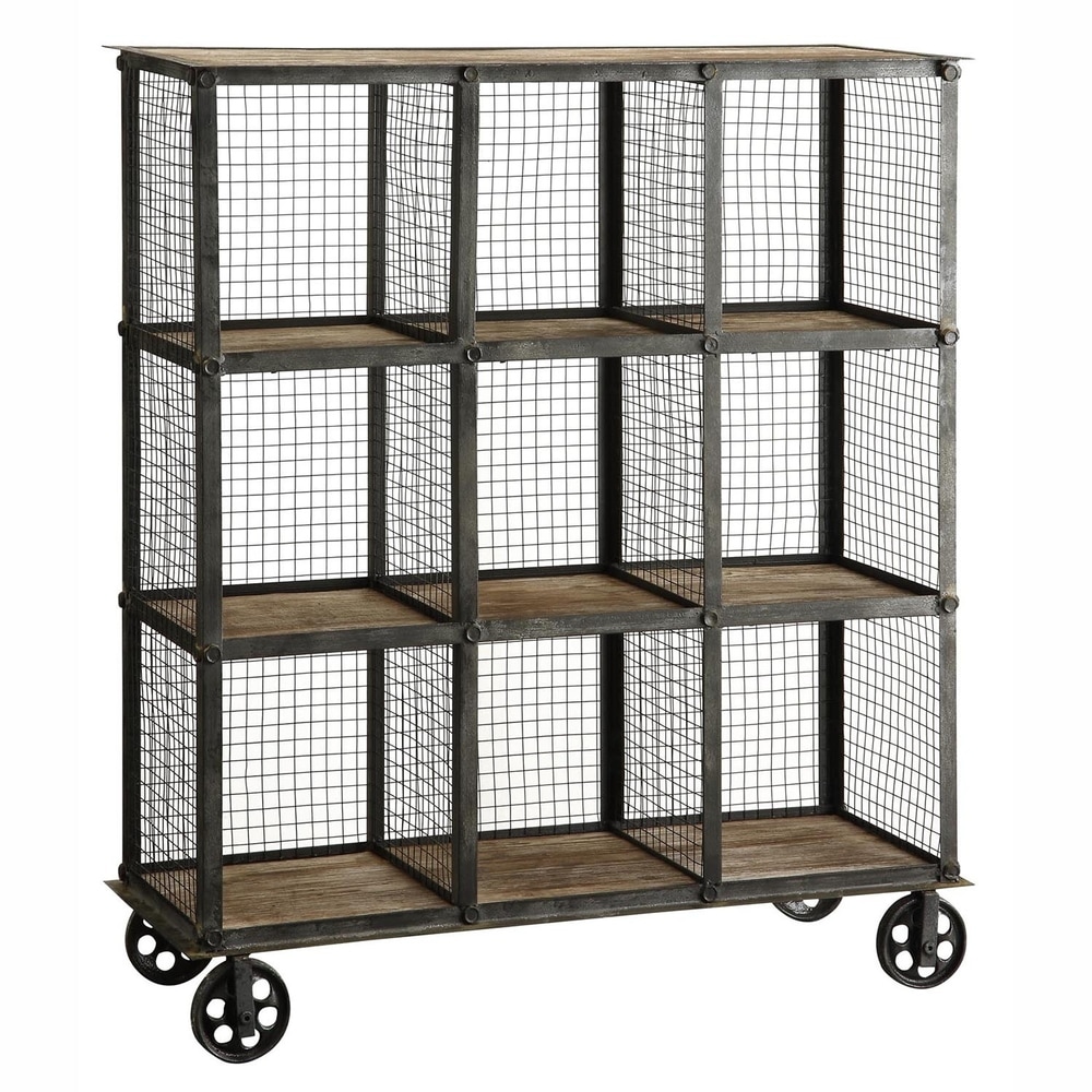 Industrial Metal and Wood Bookcase   41.5\