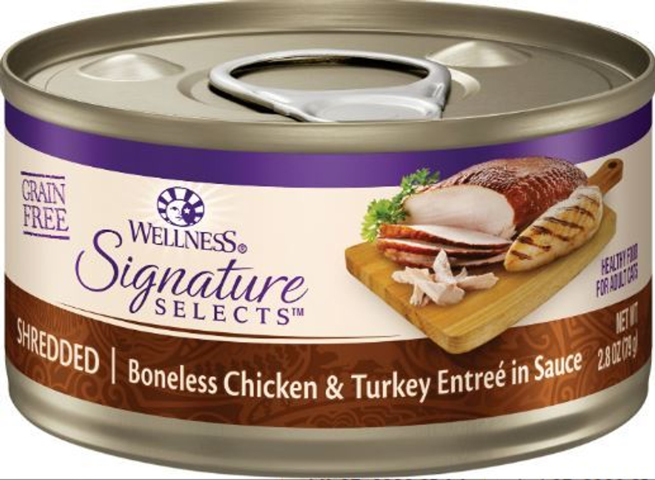 Wellness Signature Selects Grain Free Shredded Boneless Chicken and Turkey Entree Canned Cat Food