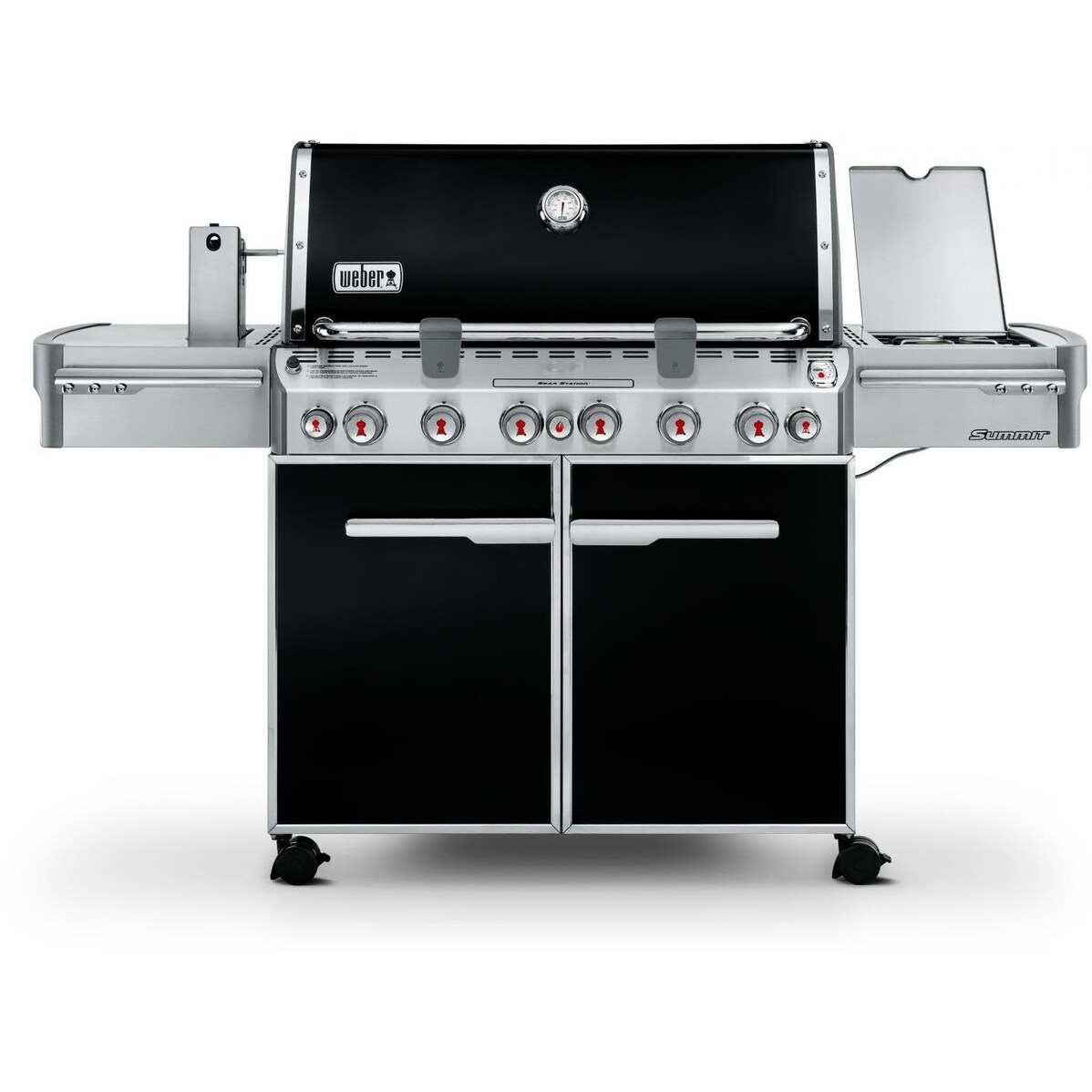 Weber Summit E-670 Propane Gas Grill With Rotisserie， Sear Burner and Side Burner