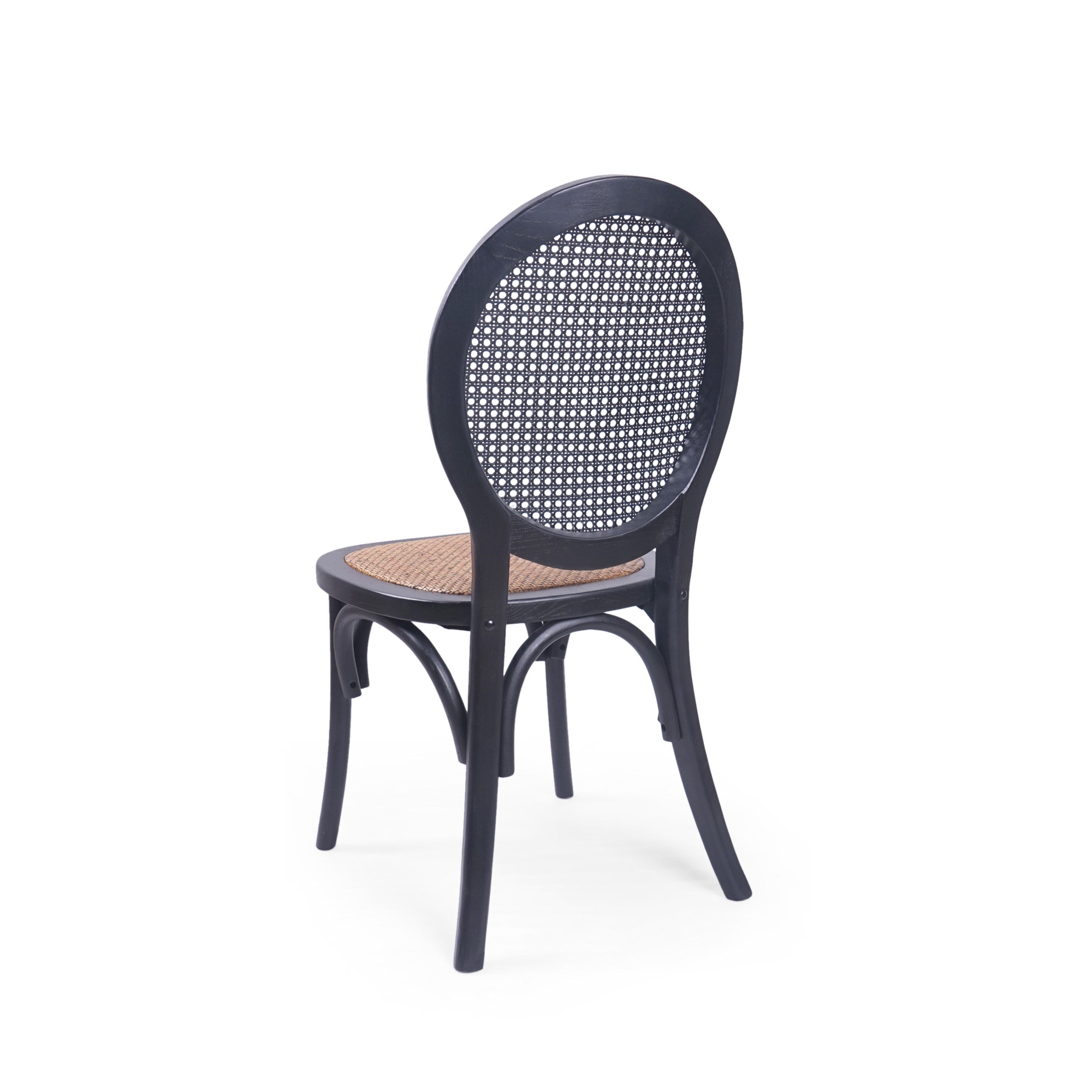 Noble House Jeremiah Classic Rattan Dining Chair， Set of 2， Matte Black