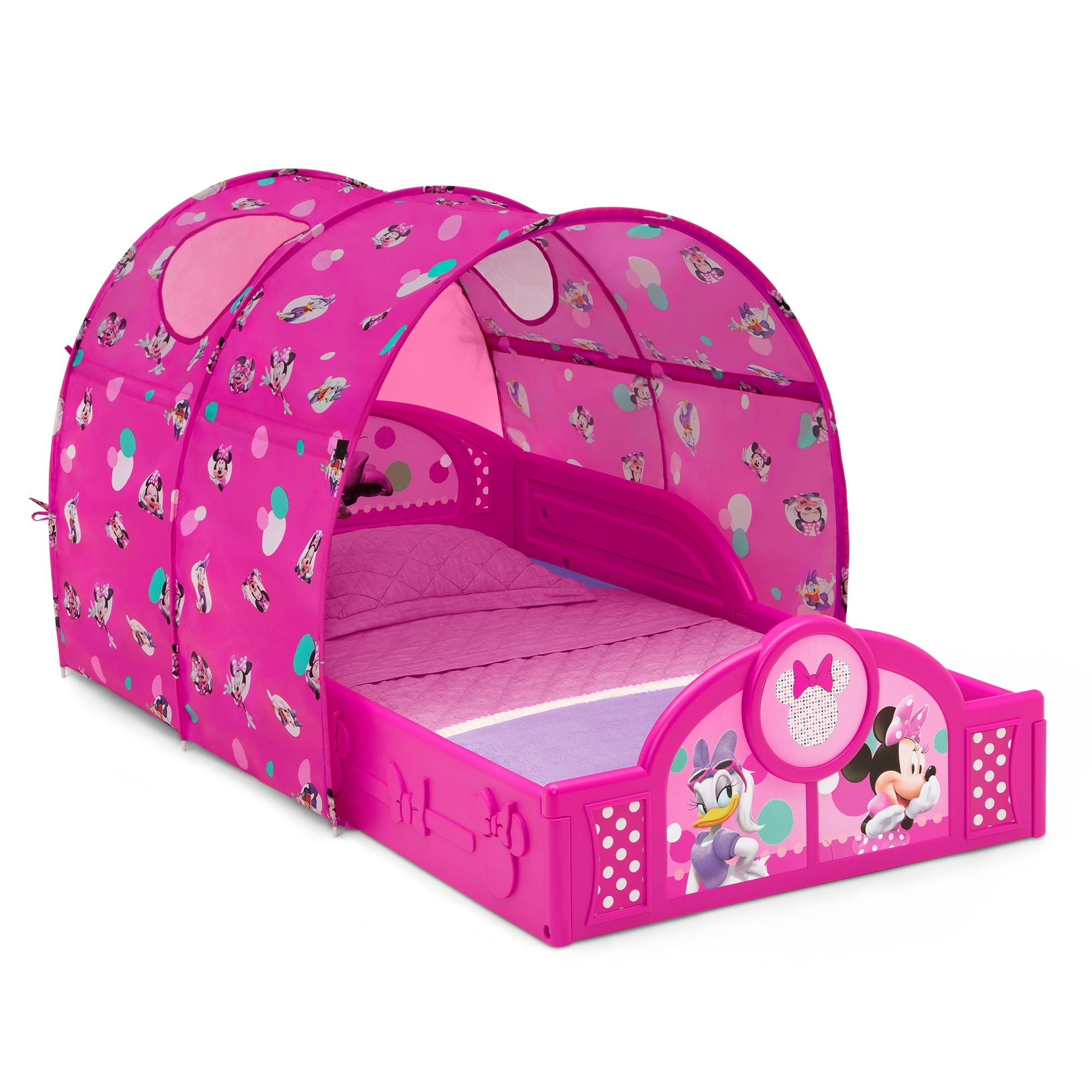 Disney Minnie Mouse Plastic Sleep and Play Toddler Bed with Canopy by Delta Children