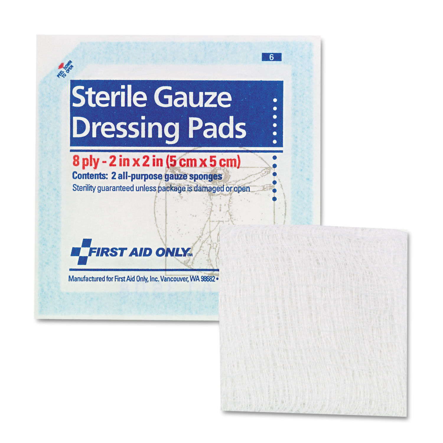 SmartCompliance Gauze Pads by First Aid Onlyandtrade; FAOFAE5000