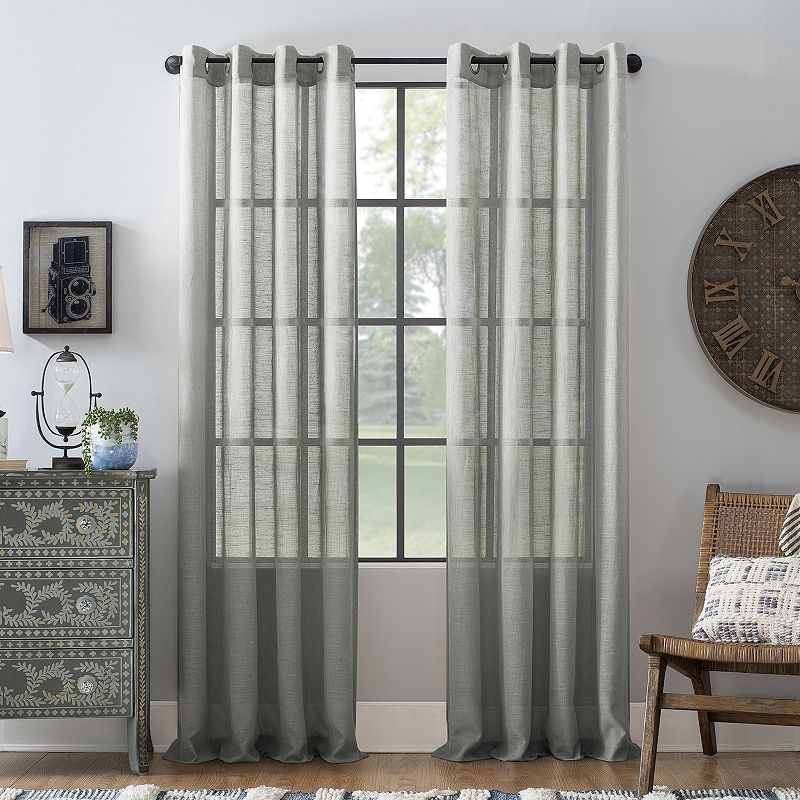 Archaeo Slub Textured Linen Blend Grommet Curtain Panel