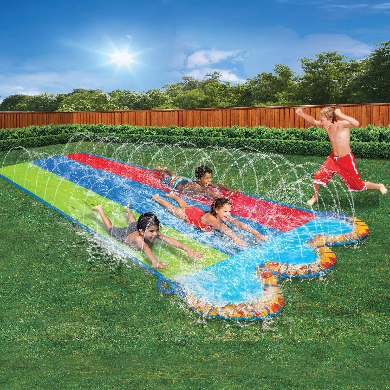 Banzai Triple Racer 16 Ft Water Slide-with 3 bodyboards included